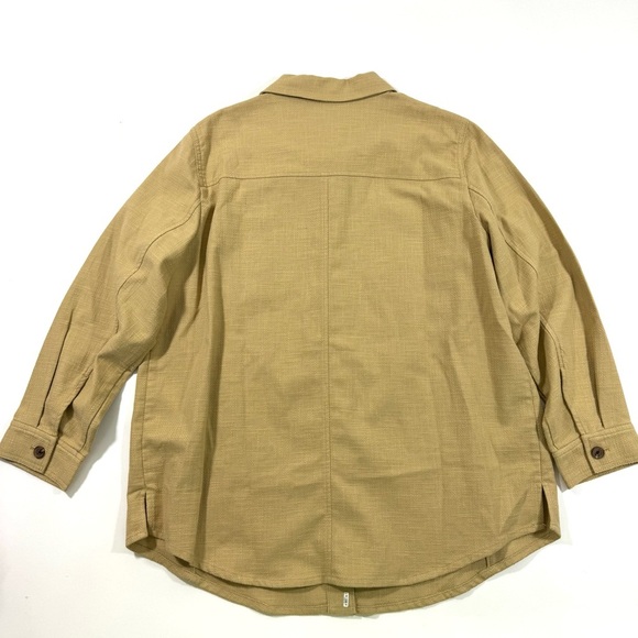 Talbots Sand Castle Tan Textured Shirt Jacket Size 1X - Picture 3 of 7